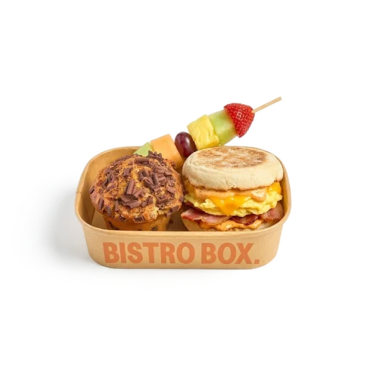 Breakfast Sammy, Seasonal Fruit & Muffin