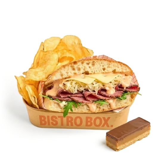 Silverside beef, pastrami, saurkraut, Swiss cheese, rueben sauce, Turkish pide