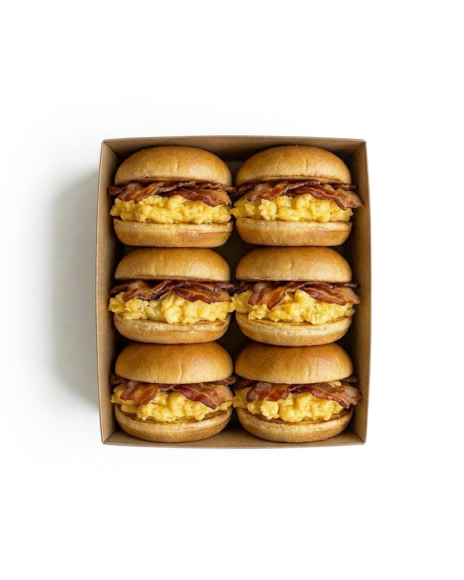 Maple glazed baocn, egg, milk bun