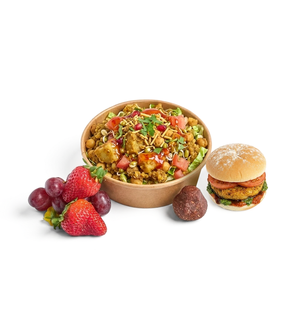 Taste Of India – Filled Bap, Salad, Seasonal Fruit & Sweet Bliss Ball